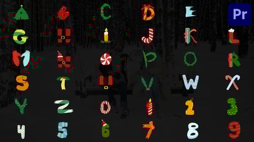 Hand-Drawn Animated Christmas Alphabet and Number Pack