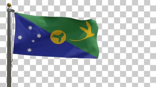 Realistic Christmas Island National Flag Waving Animation