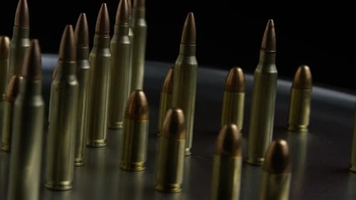 Assorted Bullets Close Up in Dark Setting