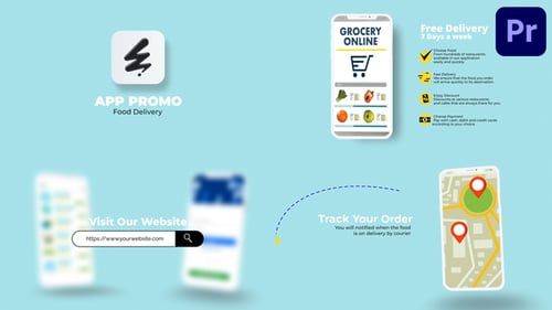 Food Delivery App Promo | Premiere Pro MOGRT