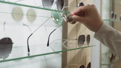 Showcase with Different Sunglasses