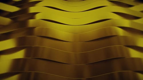 Fluid Golden Waves Abstract Motion Background