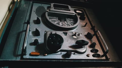 Antique Radio ReceiverTransmitter From Wartime Submarine Analog Control Panel