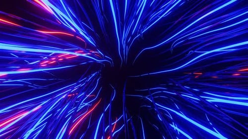 Dynamic Abstract Flow of Glowing Neon Energy Lines