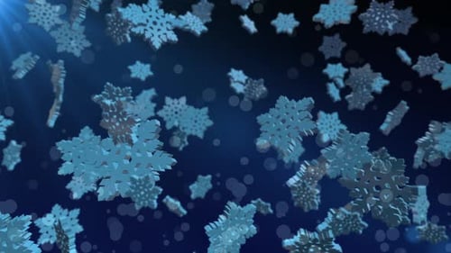 Animated Falling Snowflakes Loop Background