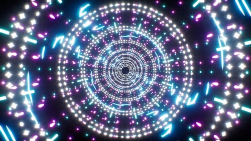 Shining and Blinking Vj Neon Tunnel Loop 4K