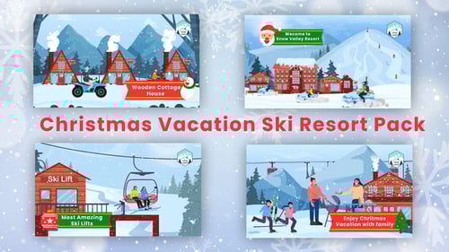 Christmas Vacation Ski Resort Advertisement Pack