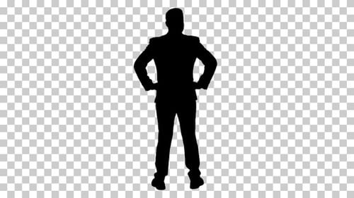 Silhouette Businessman, Alpha Channel
