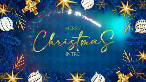 Elegant Christmas Intro with Festive Ornaments and Sparkling Text