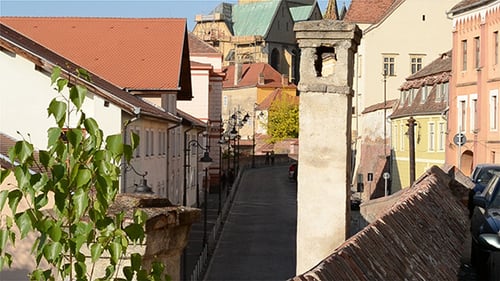 Chimney and Medieval Paved Street