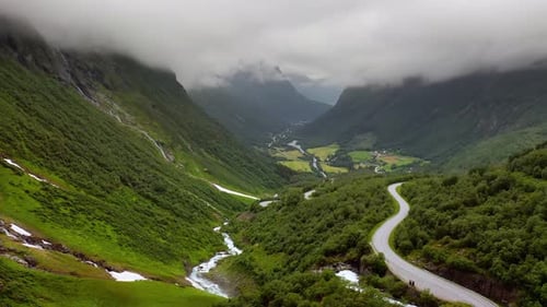 Aerial Footage Beautiful Nature Norway.