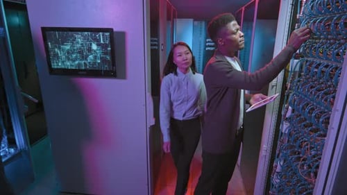 Data Center Technicians in Server Room