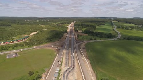 Aerial view of construction works of a highway section 03