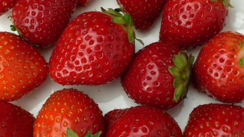 Fresh Red Strawberries in Bright Close-Up