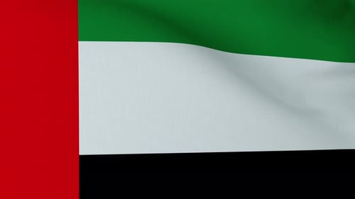 Realistic Waving Flag of United Arab Emirates