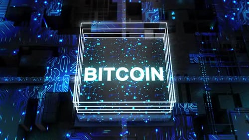 Digital Abstract Board Background Bitcoin