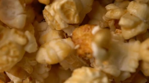 Close-Up of Golden Caramel Popcorn