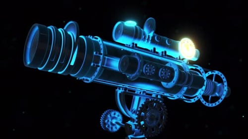 Animated Futuristic Holographic Telescope for Scientific Exploration