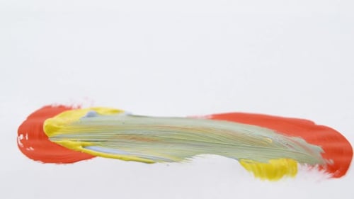Paint brush falling on white background 4k