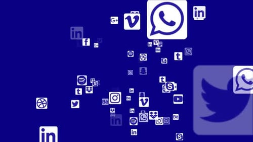 Animated Social Media Icons Connecting Network Background