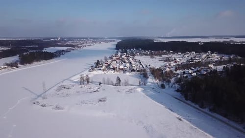 Winter Landscape On The Bank Of The River Western Dvina