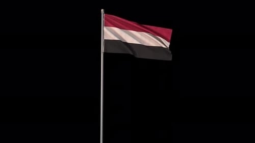 Realistic Waving Yemen Flag Animation