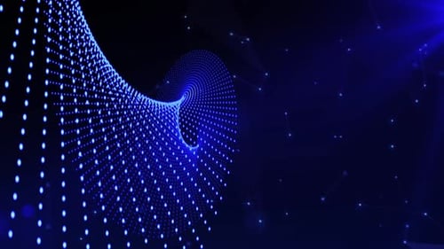 Blue Circles On Plexus Background