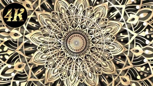 Elegant Golden Mandala Pattern Expanding Abstract Background