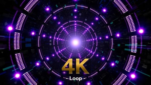 Purple Light Cyber Tunnel