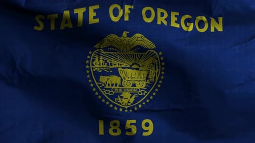 Realistic Waving State of Oregon Flag Animation