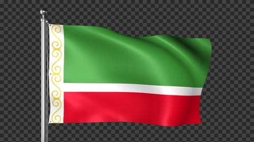Realistic Chechen Republic Flag Waving Animation