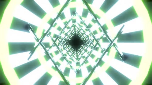 Circle and Square Neon Forms Moving in Seamless Loop