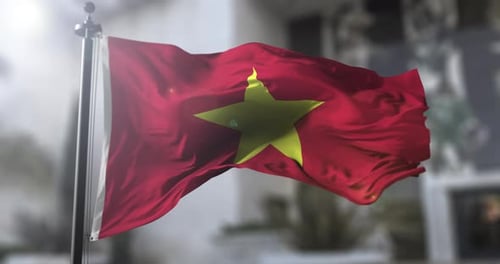 Vietnam National Flag Waving Seamless Animation
