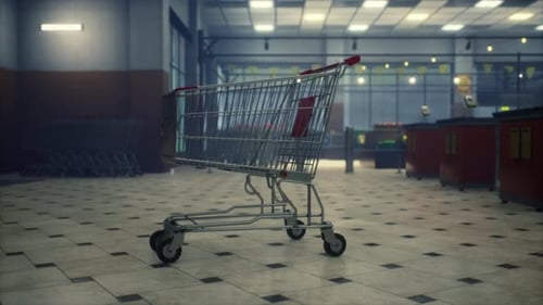 Empty Closed Supermarket Due Covid19 Coronavirus Epidemic
