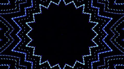 Dynamic Neon Kaleidoscope Glowing Geometric Pattern Background