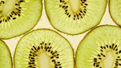Vibrant Kiwi Slices in Macro Detail