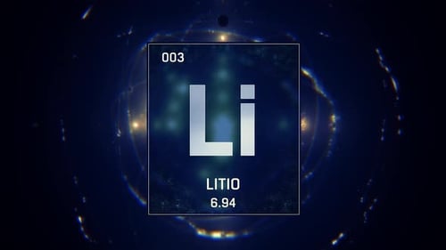 Futuristic Periodic Table Element Li Digital Reveal