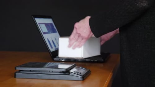 Weighing, packing and shipping an item sold online in a cardboard box with bubble wrap to a customer
