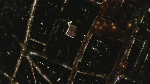 Birds Eye Footage of Evening in City