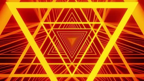 Newest Orange Neon Triangle Vj Loop Tunnel Background HD