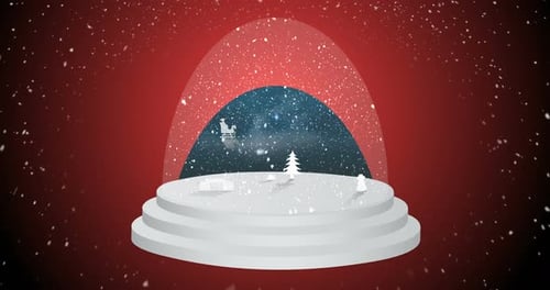 Christmas Snow Globe with Animated Winter Scene