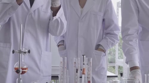 Scientists Conducting Experiments in a Bright Laboratory