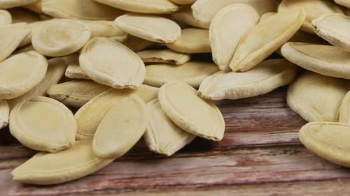 Pumpkin seeds close up