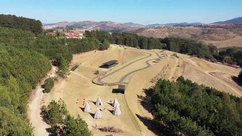 Aerial view of indians tent at Pocos de Caldas Minas Gerais Brazil