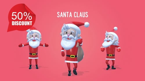Animated 3D Santa Claus Character Action Pack