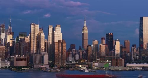 Sunset of midtown Manhattan