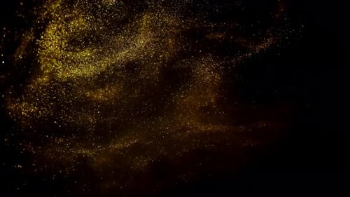 Golden Ink in Water Shooting with Camera. Gold Drops of Paint Dropped, Reacting, Creating Abstract