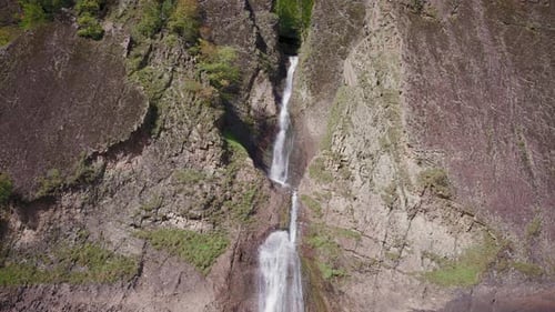 Wild landscape and waterfall