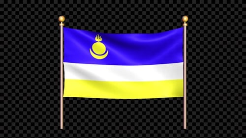 Animated Buryatia Flag Waving with Alpha Channel
