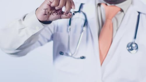 Doctor Writes Incorrect on Clear Screen